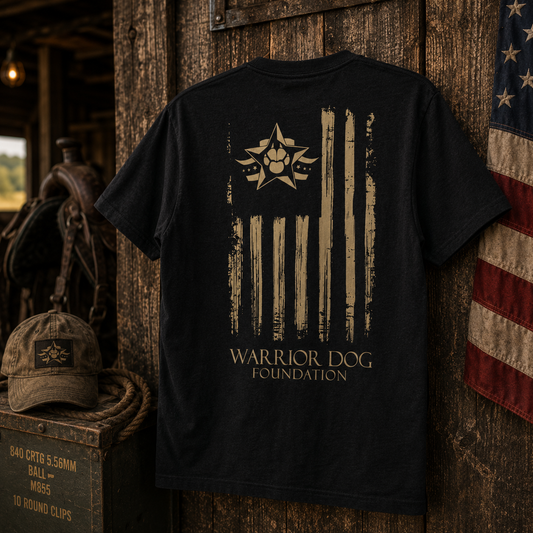 Warrior Dog Foundation Flag T-Shirt - Black