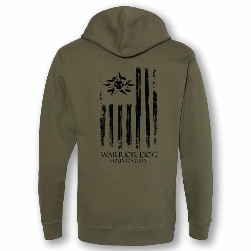 Warrior Dog Foundation Flag Hoodie - Olive Drab
