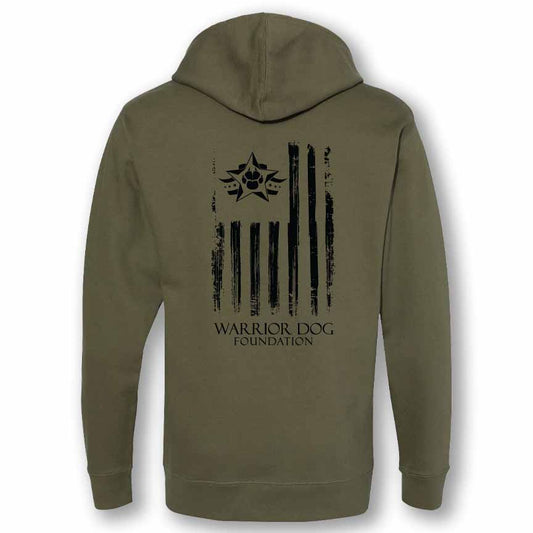 Warrior Dog Foundation Flag Hoodie - Olive Drab