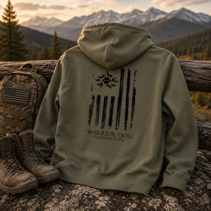 Warrior Dog Foundation Flag Hoodie - Olive Drab