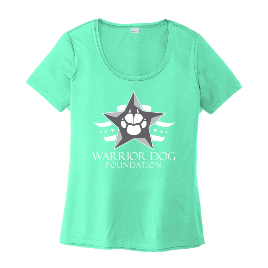 Warrior Dog Foundation Ladies Posi-UV Pro Scoop Neck Tee - Bright Seafoam
