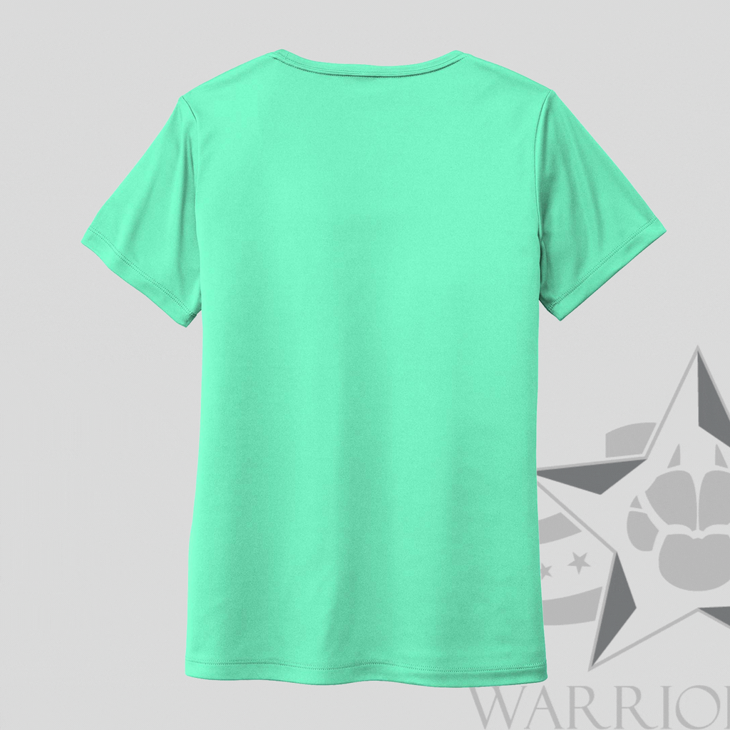 Warrior Dog Foundation Ladies Posi-UV Pro Scoop Neck Tee - Bright Seafoam