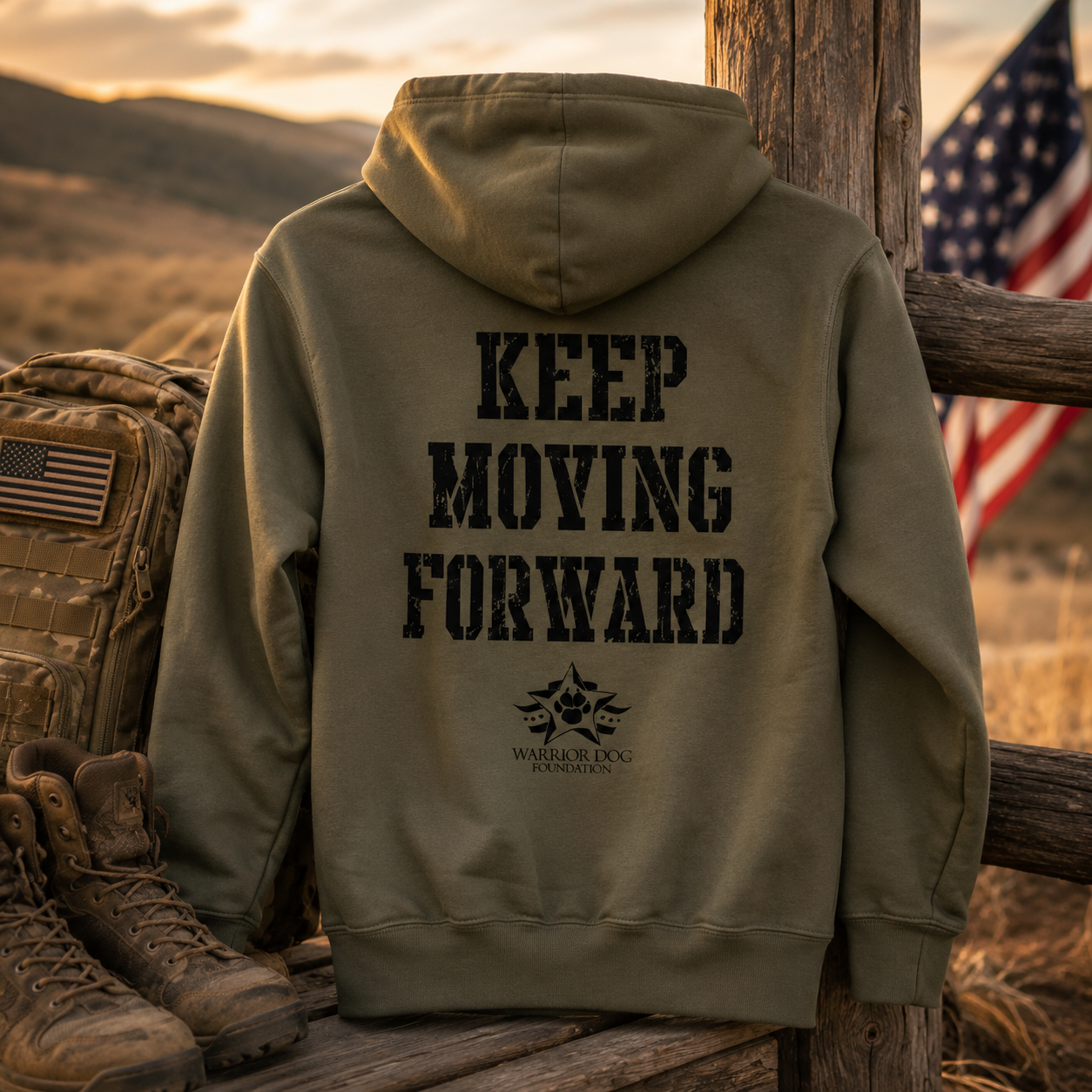 Chris Cappa Keep Moving Forward Hoodie - Olive Drab