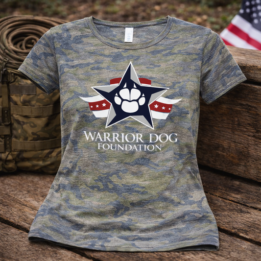 Warrior Dog Foundation Woman's T-Shirt - Vintage Camo