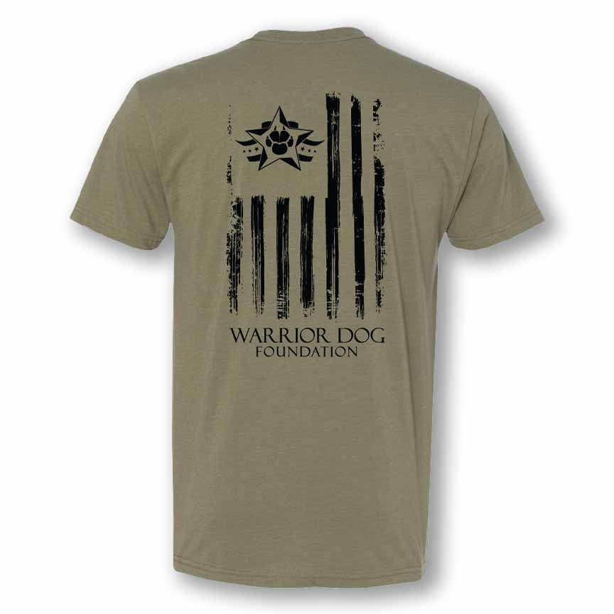 Warrior Dog Foundation Flag T-Shirt - Olive Drab