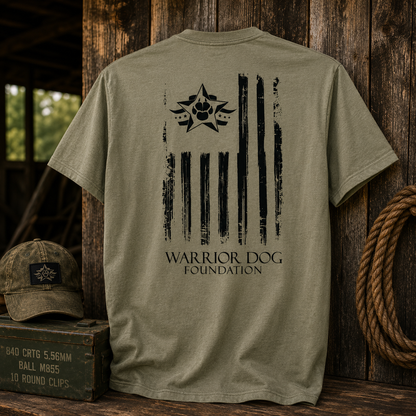 Warrior Dog Foundation Flag T-Shirt - Olive Drab