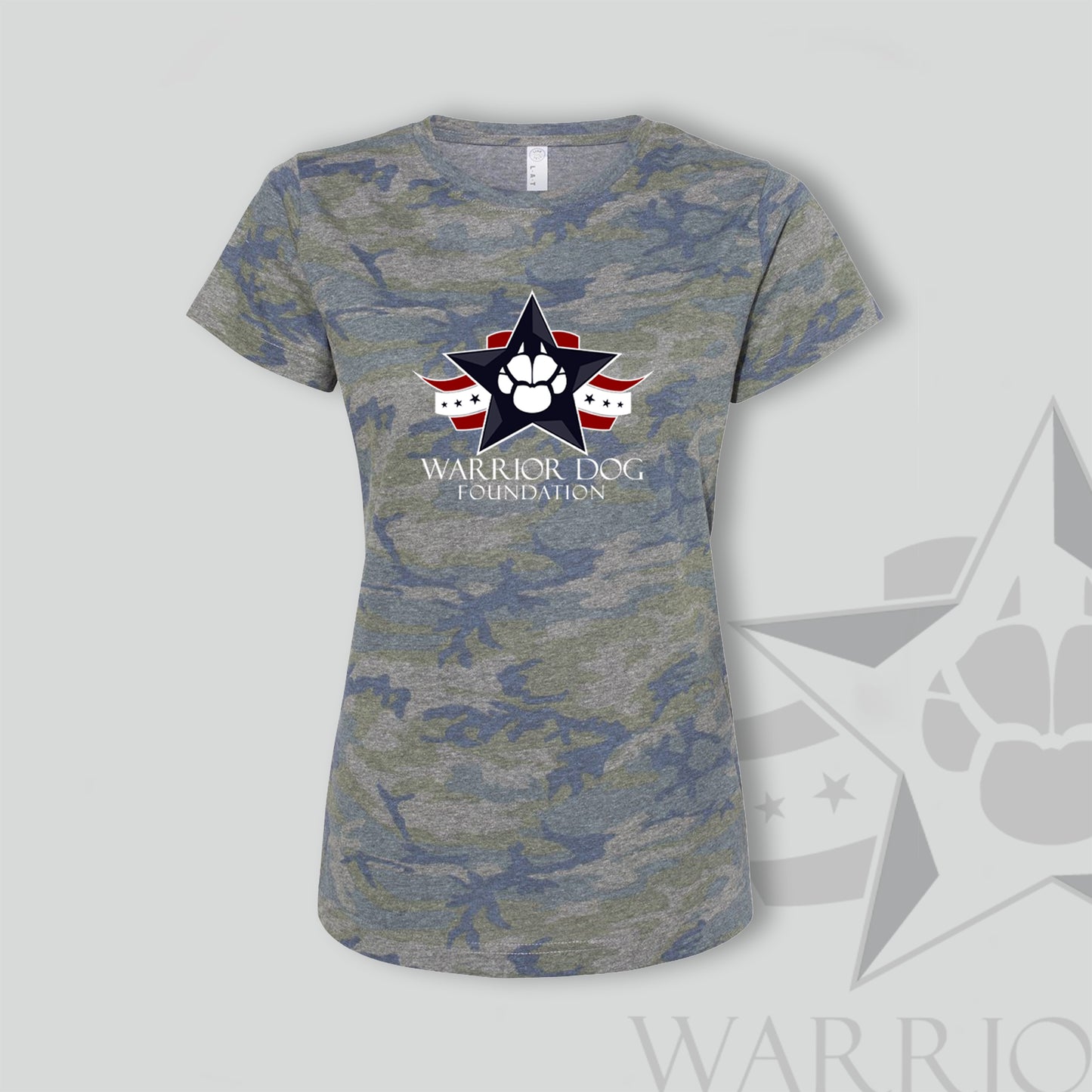 Warrior Dog Foundation Woman's T-Shirt - Vintage Camo