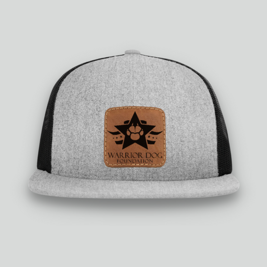 Warrior Dog Foundation Snapback Hat with Leather Patch - Gray
