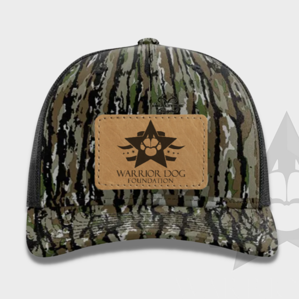 Warrior Dog Foundation Snapback Hat with Leather Patch - Camouflage Realtree Original/Black